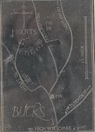 Eric Gill (1882-1940), wood engraving, ‘Pigott's’, 11 x 7.5cm, One of two proofs of a map showing the position of the artist's house, Pigotts, North Dean, near Speen, High Wycombe, Buckinghamshire, 1928. The block was us